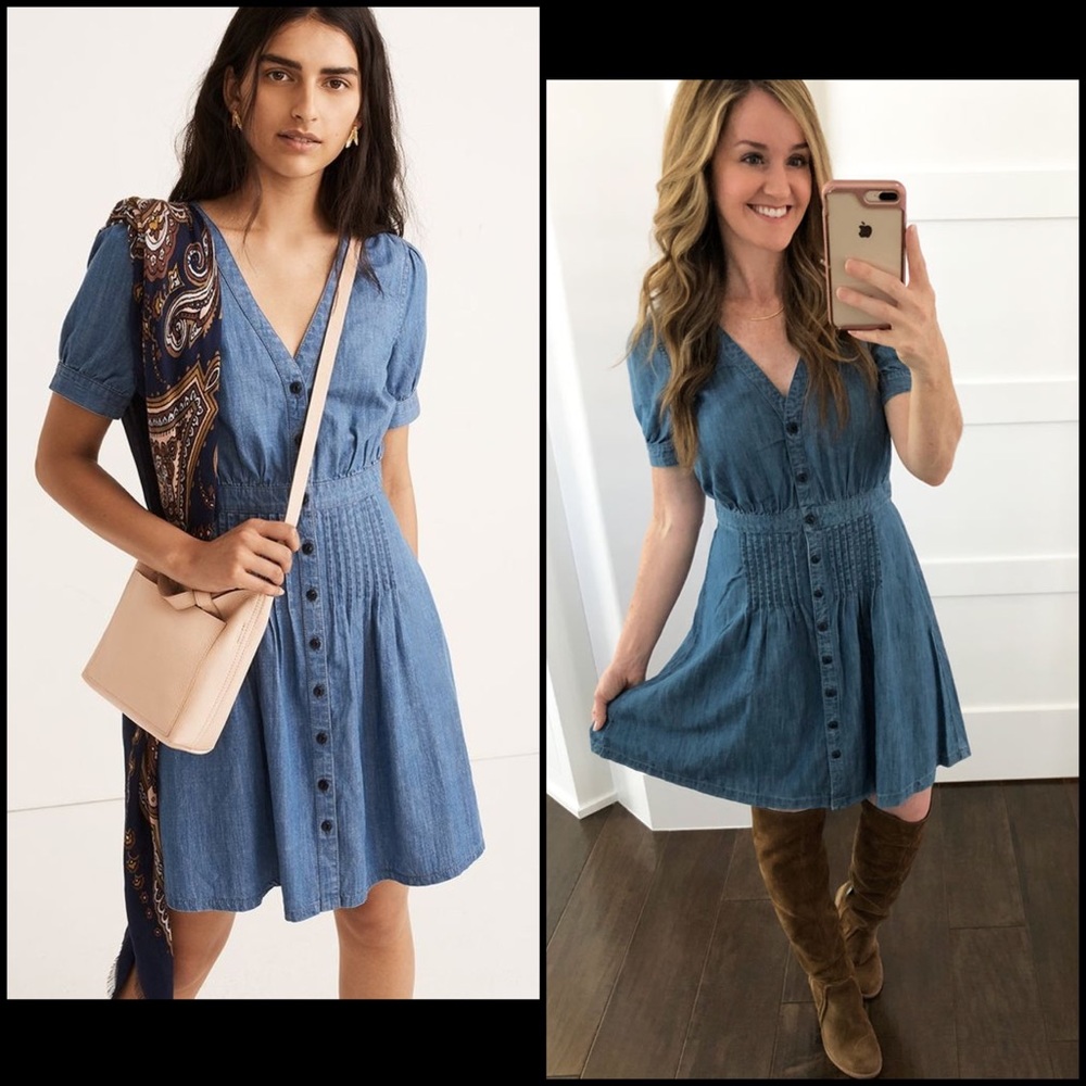 Madewell Chambray Denim Jean Button Down Dress - Picture 3 of 16